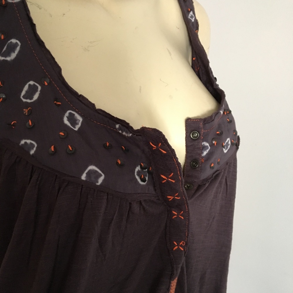Free people Beaded scoop neck tank top size xs - Picture 2 of 6